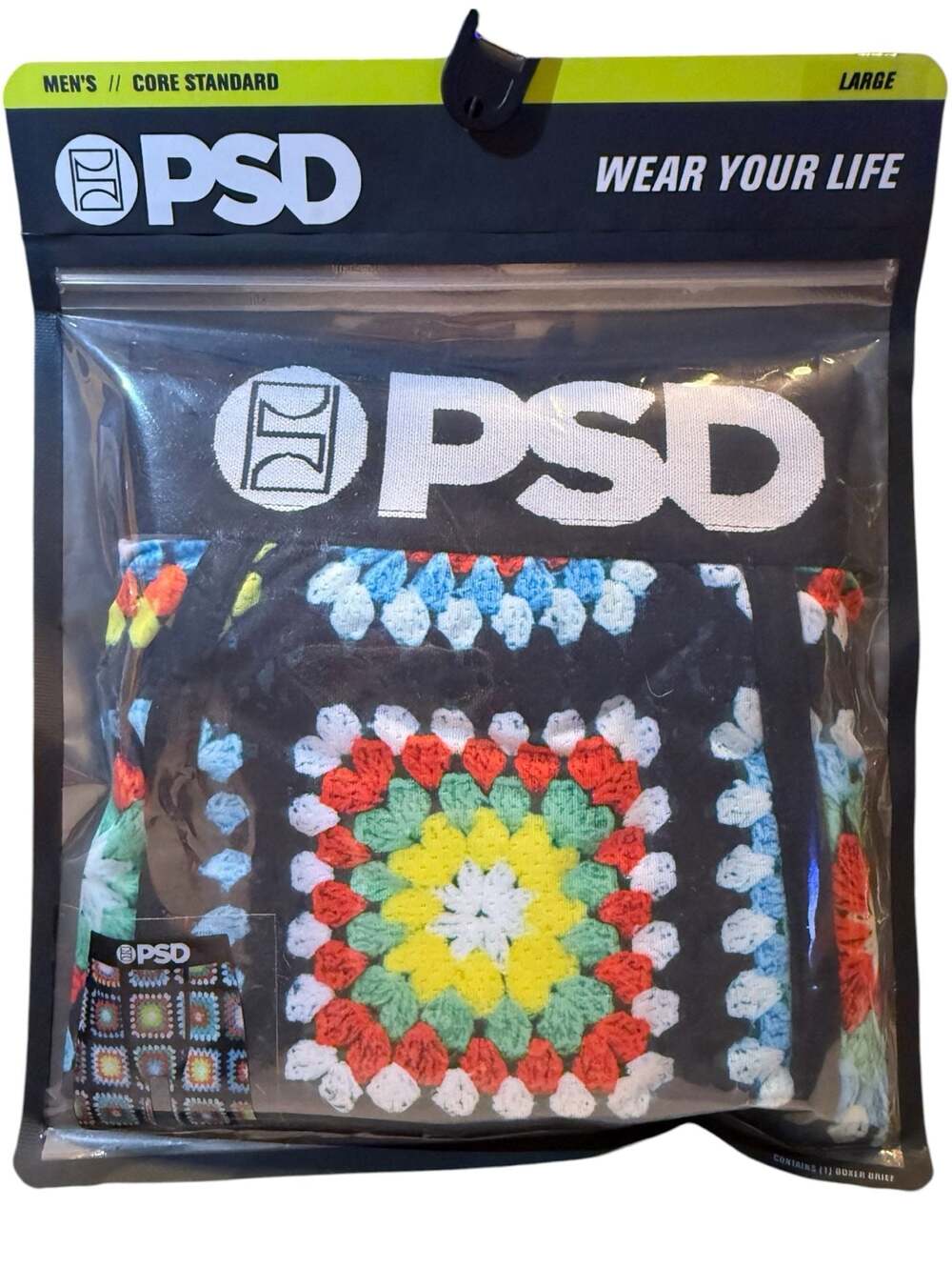 PSD Men's Core Standard Granny Check Boxer Briefs Size Large